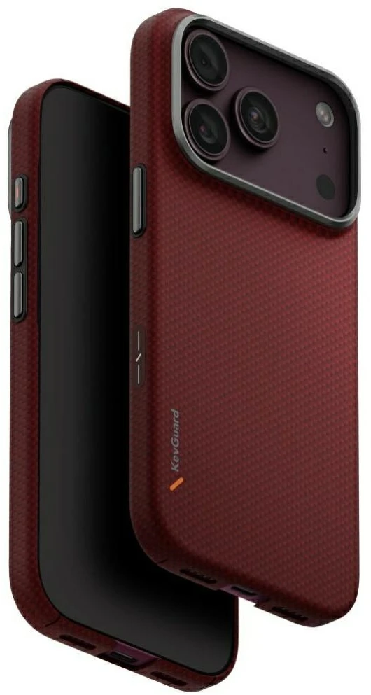 Dėklas UNIQ Keva EDGE, skirtas iPhone 18 Pro / 17 Pro, Magclick įkrovimas, raudonas