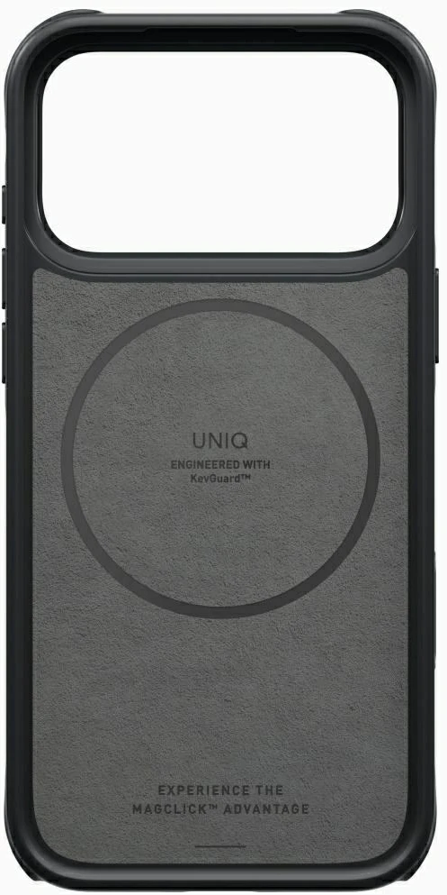 Dėklas UNIQ Keva Mov skirtas iPhone 18 Pro Max / 17 Pro Max Magclick Charging juodos spalvos