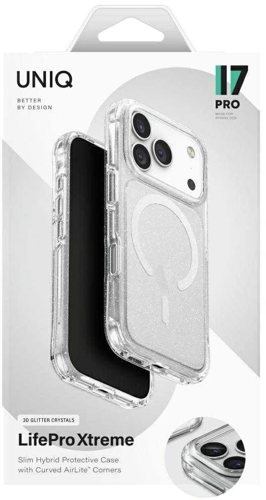 UNIQ LifePro Xtreme Dėklas iPhone 17 Pro Magclick Charging skaidrus/blizgus