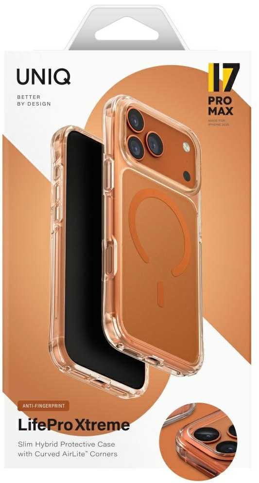 UNIQ LifePro Xtreme Dėklas Apple iPhone 17 Pro Max Magclick Charging Oranžinis