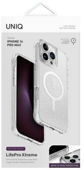 UNIQ LifePro Xtreme Apple iPhone 16 Pro Max 6.9″ Magclick Charging Dėklas skaidrus/Tinsel Lucent