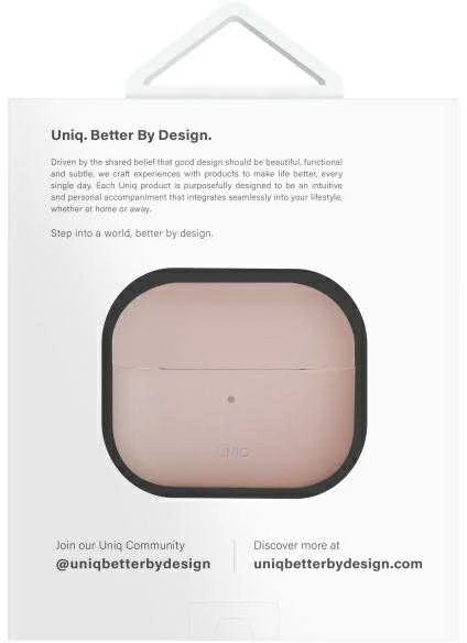 UNIQ dėklas Lino AirPods 4 Silicone rožinės spalvos blush