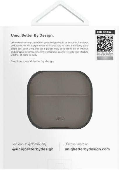 UNIQ dėklas Lyden DS AirPods 4 flint pilkos spalvos