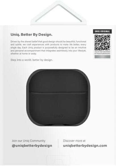 UNIQ dėklas Lyden DS AirPods 4 dallas juodos spalvos