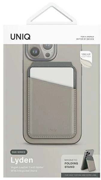 Dėklas UNIQ Lyden DS magnetic wallet RFIDi phone stand beige-žalios spalvos/ivory-lichen žalios spalvos