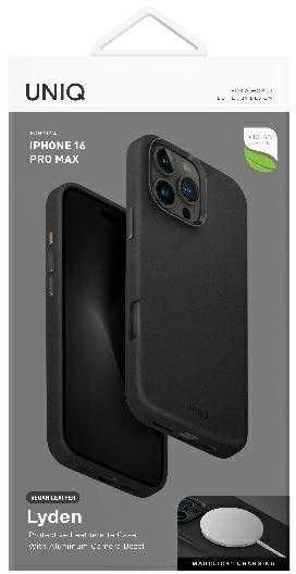 UNIQ Lyden dėklas Apple iPhone 16 Pro Max 6.9″ Magclick Charging juodos spalvos Dallas juodos spalvos