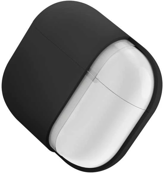 UNIQ dėklas Nexo AirPods 4 + Ear Hooks Silicone juodos spalvos