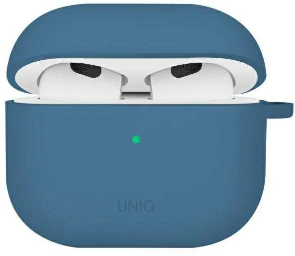 UNIQ dėklas Nexo AirPods 4 + Ear Hooks Silicone pacific mėlynas