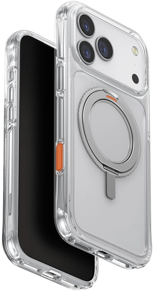 Dėklas Uniq Swivix 360 Rotating Kickstand Case for iPhone 17 Pro Max - Transparent
