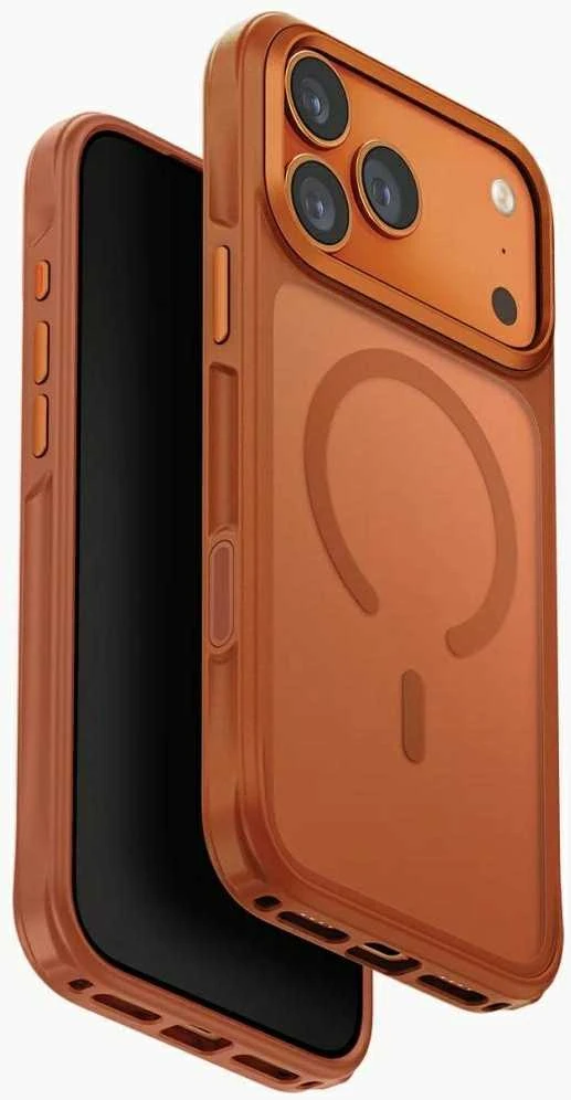 Uniq Veren iPhone 17 Pro Max Magclick įkrovimo dėklas - oranžinis
