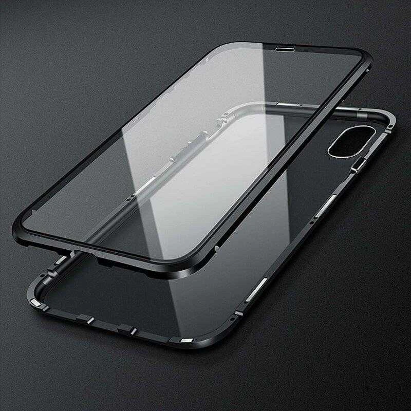 Wozinsky Full Magnetic Full Body Front and Back with built-in glass Vivo X60 dėklas telefonui juodos spalvos-dėklas telefonui skaidrus