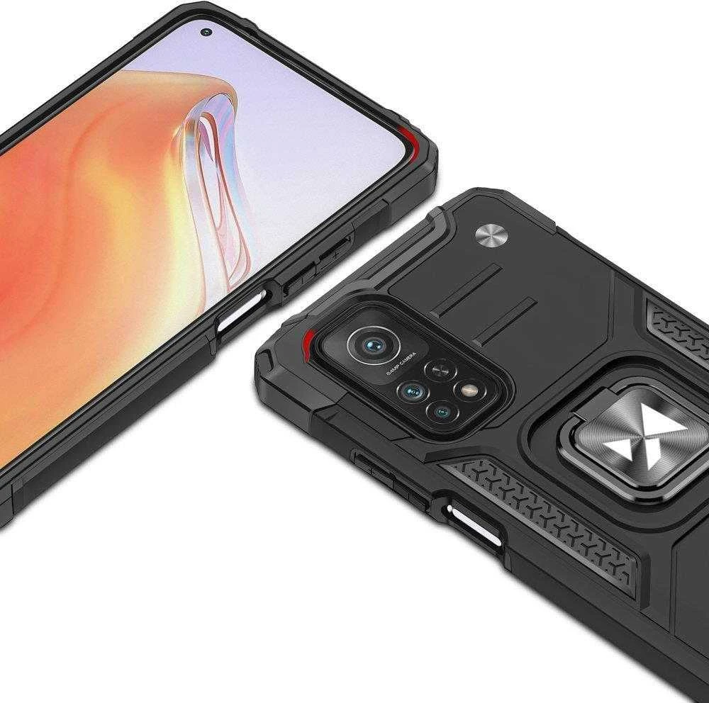 Wozinsky Ring Armor dėklas skirtas Mi Poco M4 Pro 5G / Redmi Note 11 5G (Kinija) / Redmi Note 11T 5G / Redmi Note 11S 5G, juodas
