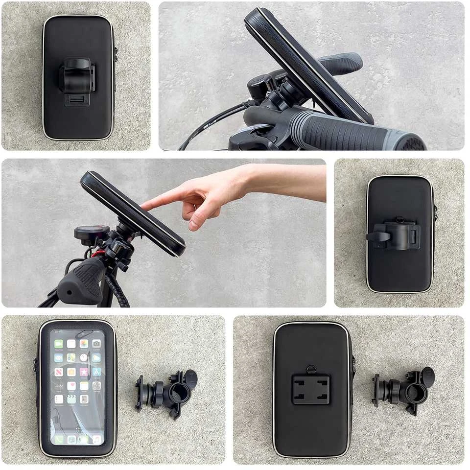 Wozinsky phone holder bike, motorcycle, scooters dėklas telefonui juodos spalvos WBHBK7
