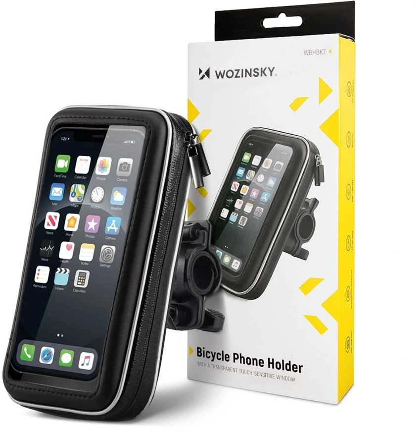 Wozinsky phone holder bike, motorcycle, scooters dėklas telefonui juodos spalvos WBHBK7