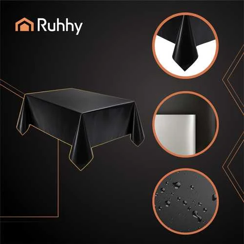 Decorative foil tablecloth juodas Ruhhy 26569