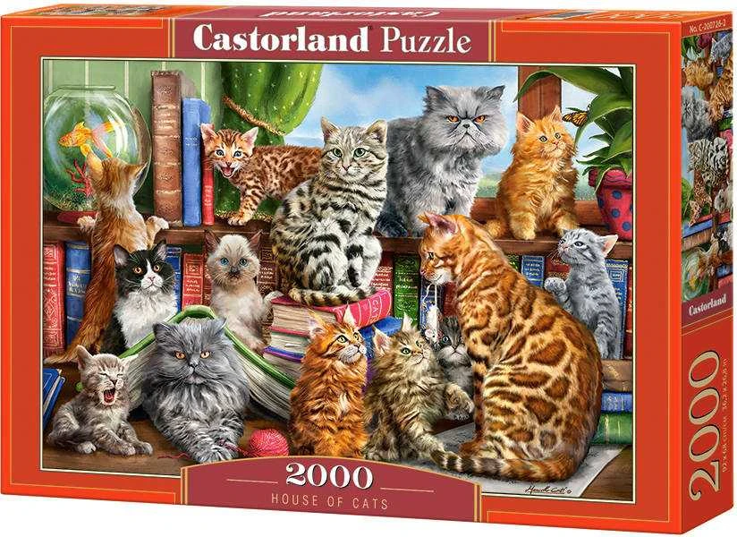 Castorland Dėlionė 2000 vnt. - Kačių namai