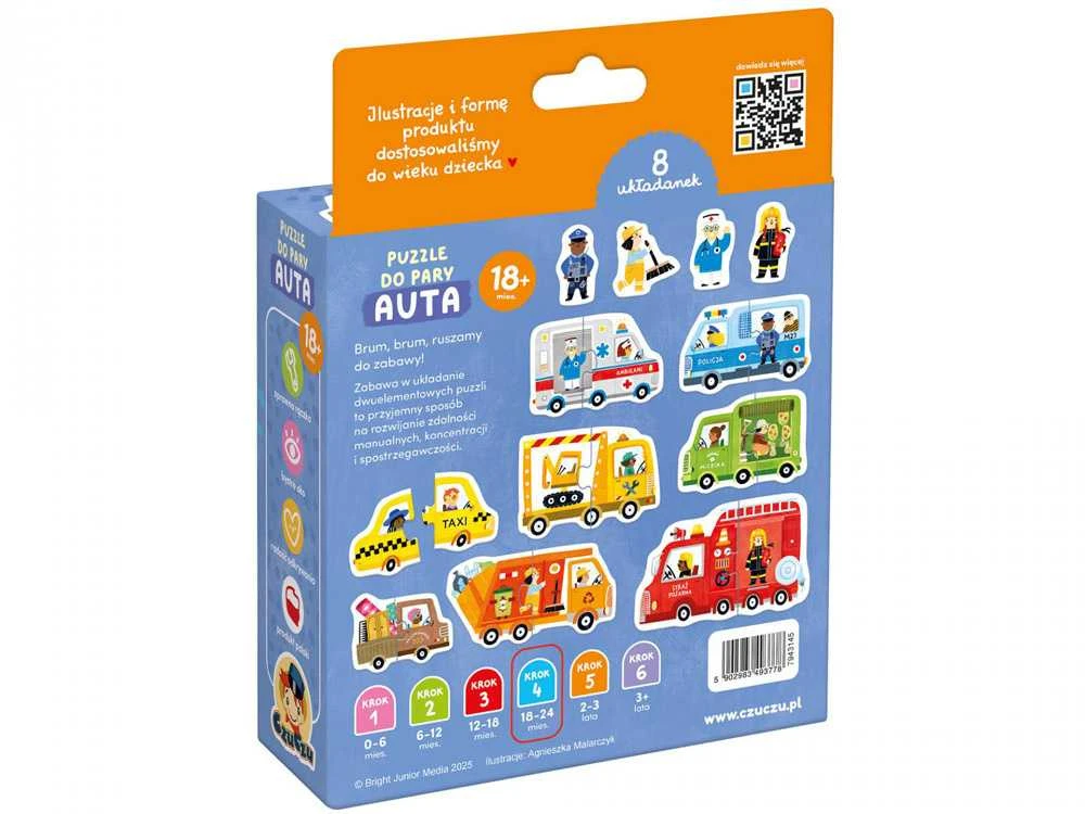Dėlionė CzuCzu Puzzle for a pair 18m+ CARS ZA5661