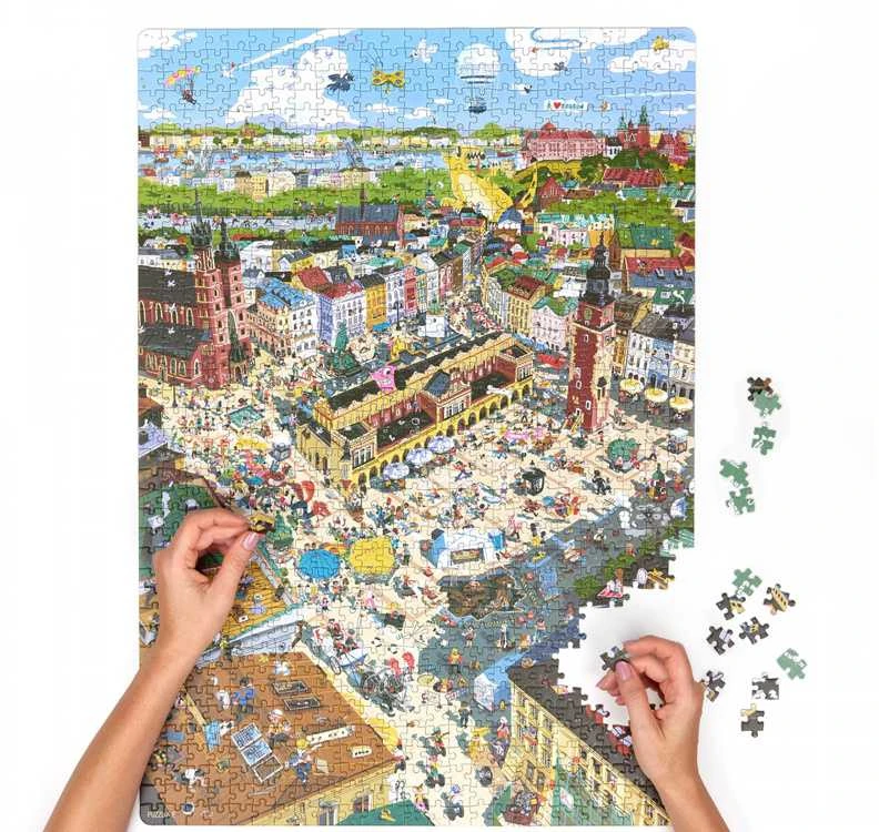 Czuczu Puzzle Miestas Krokuva, Šeimos dėlionė, 1000 detalių, spalvota