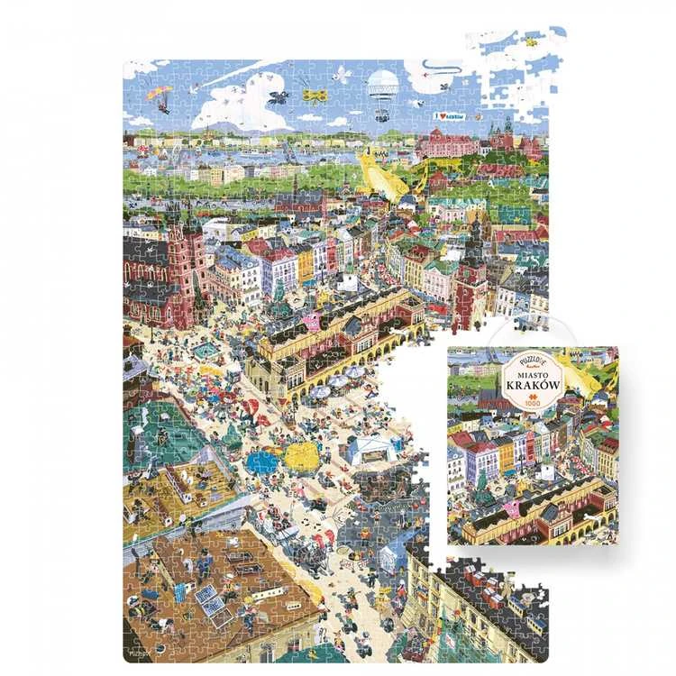 Czuczu Puzzle Miestas Krokuva, Šeimos dėlionė, 1000 detalių, spalvota