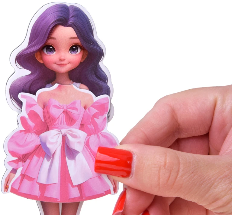 Jokomisiada FASHION DOLL x6 magnetic puzzle - magnetic doll clothes ZA 6607