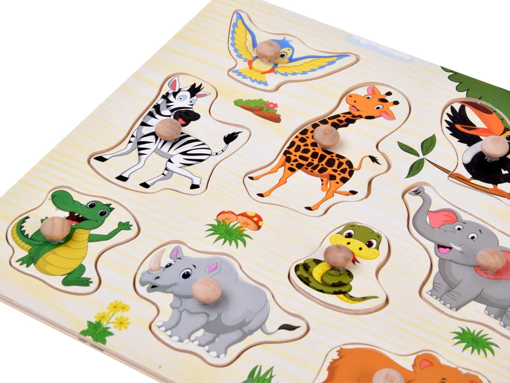 Dėlionė Jokomisiada JUNGLE wooden puzzle with handles - 11 pieces ZA6417