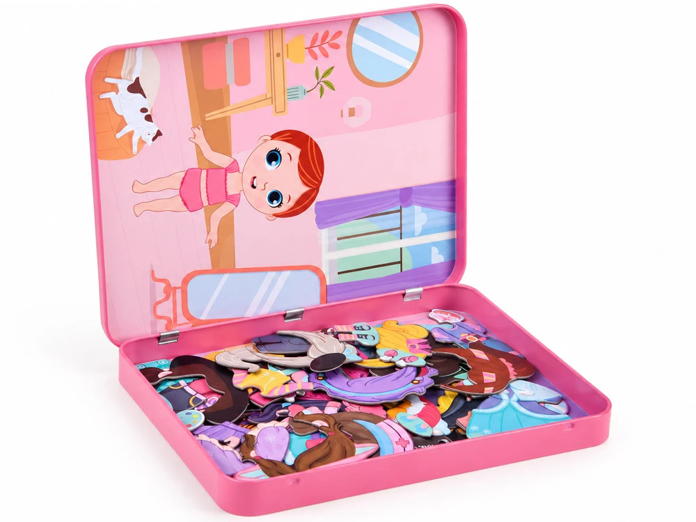 Dėlionė Jokomisiada Magnetic puzzle "Dress up the dolls" many possibilities 51pcs ZA6480