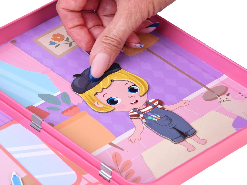 Dėlionė Jokomisiada Magnetic puzzle "Dress up the dolls" many possibilities 51pcs ZA6480