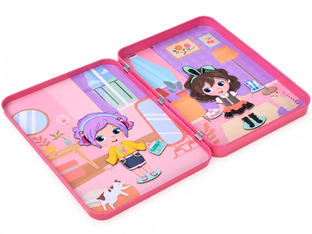 Dėlionė Jokomisiada Magnetic puzzle "Dress up the dolls" many possibilities 51pcs ZA6480