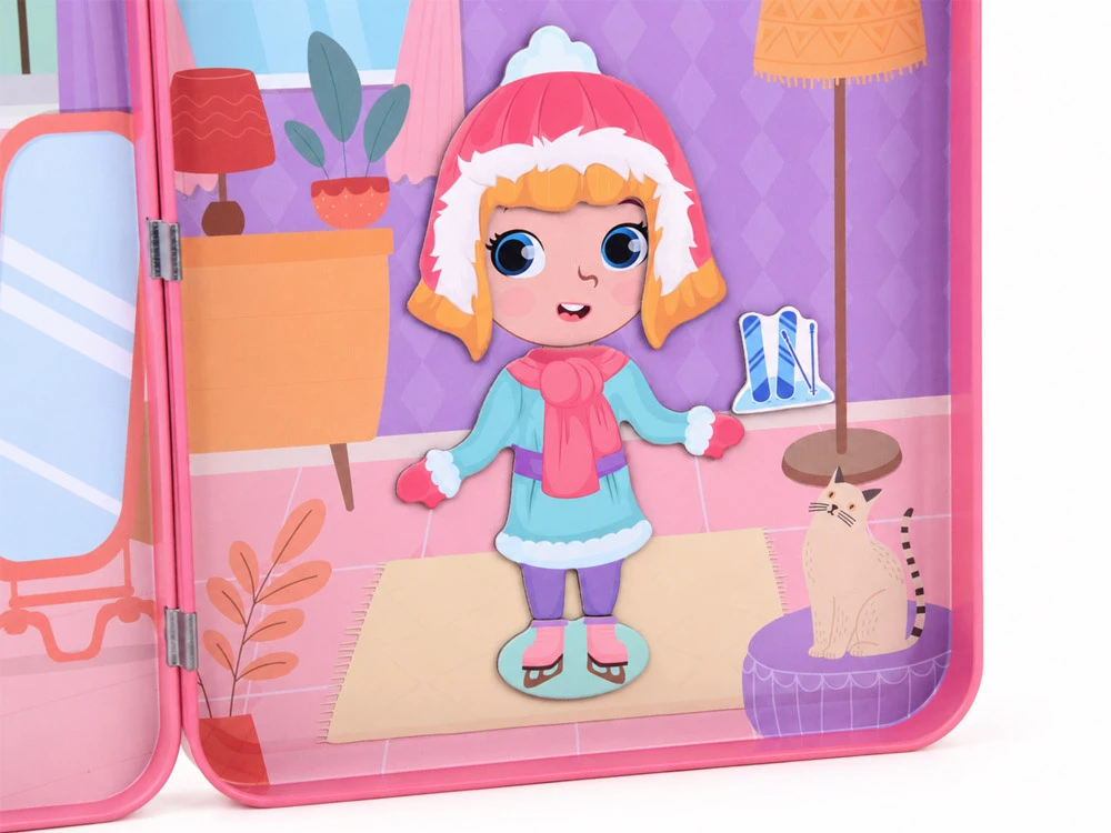 Dėlionė Jokomisiada Magnetic puzzle "Dress up the dolls" many possibilities 51pcs ZA6480