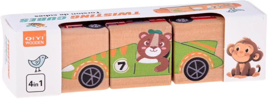 Dėlionė Jokomisiada Rotating wooden puzzle 4 VEHICLES for assembling pictures ZA6241