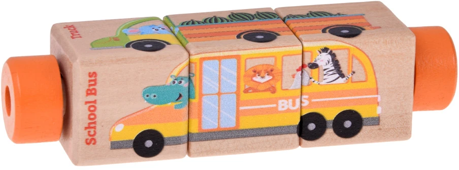 Dėlionė Jokomisiada Rotating wooden puzzle 4 VEHICLES for assembling pictures ZA6241