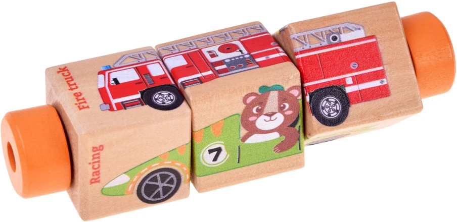 Dėlionė Jokomisiada Rotating wooden puzzle 4 VEHICLES for assembling pictures ZA6241