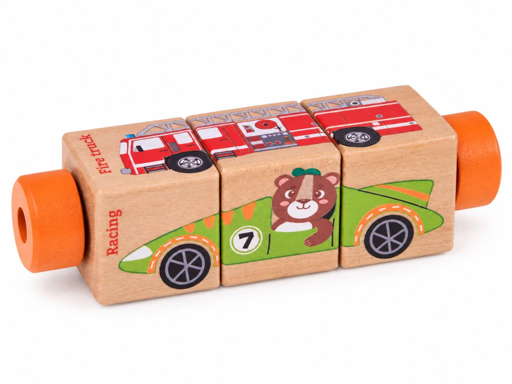 Dėlionė Jokomisiada Rotating wooden puzzle 4 VEHICLES for assembling pictures ZA6241