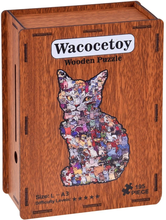 Dėlionė Jokomisiada Wooden puzzle CAT 2 in 1 Piggy bank with cross - VINTAGE A3 195pcs ZA6553