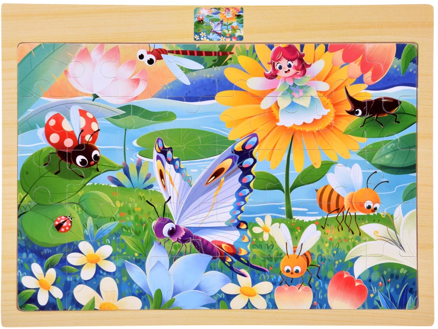 Dėlionė Jokomisiada Wooden puzzle NUSALKA and INSECTS puzzle 40 pieces ZA6570