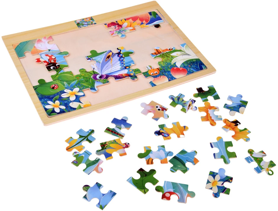 Dėlionė Jokomisiada Wooden puzzle NUSALKA and INSECTS puzzle 40 pieces ZA6570