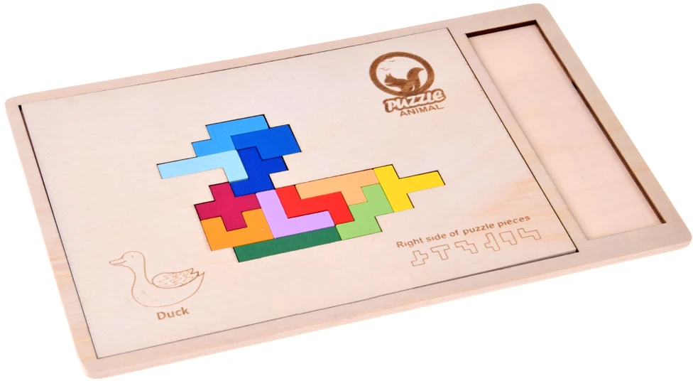 Jokomisiada Medinis dėlionės žaidimas TETRIS 6 gyvūnai + pikselių kaladėlės ZA6244