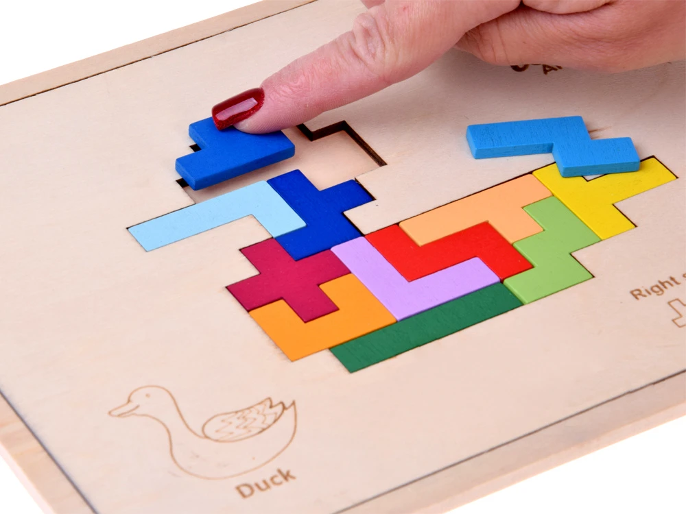 Jokomisiada Medinis dėlionės žaidimas TETRIS 6 gyvūnai + pikselių kaladėlės ZA6244