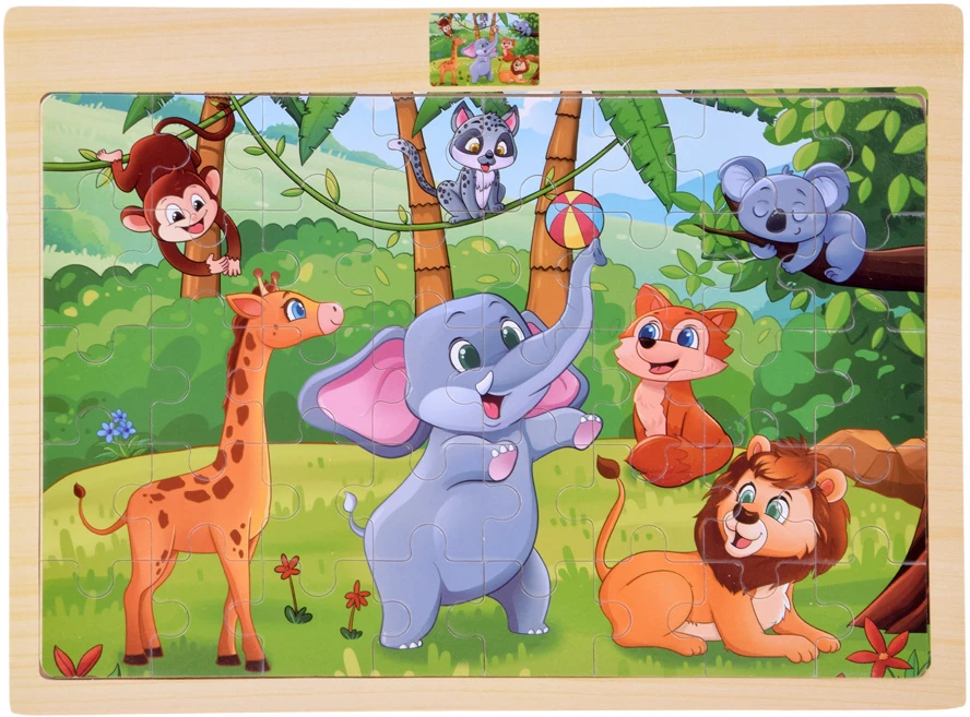 Dėlionė Jokomisiada Wooden puzzle WILD ANIMALS jigsaw puzzle 40 pieces ZA6571