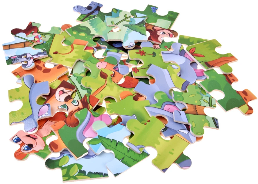 Dėlionė Jokomisiada Wooden puzzle WILD ANIMALS jigsaw puzzle 40 pieces ZA6571