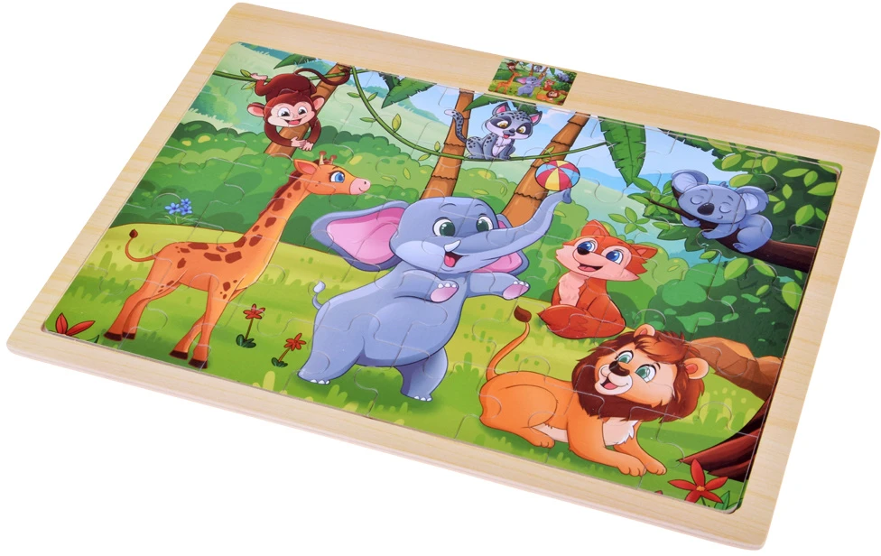 Dėlionė Jokomisiada Wooden puzzle WILD ANIMALS jigsaw puzzle 40 pieces ZA6571