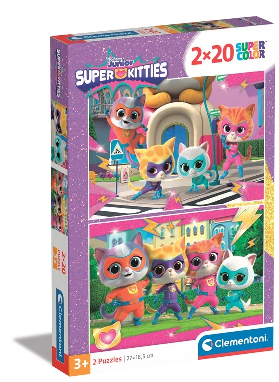 Clementoni Dėlionė 2x20 vnt. - SuperKitties