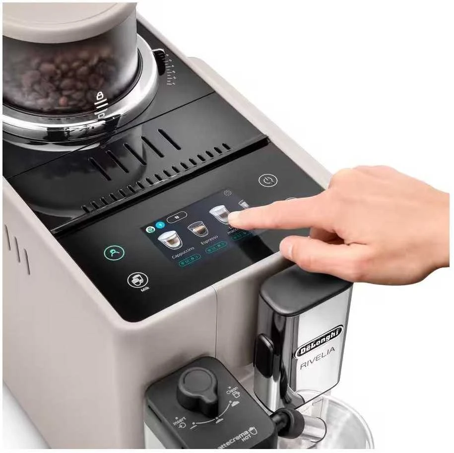 Kavos aparatas Delonghi | | EXAM440.55.BG Rivelia | Slėgis 19 bar | Su pieno plakikliu | Automatinis | 1450 W | Sand rusvai gelsvas