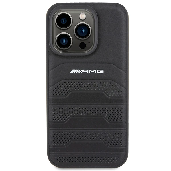Mercedes AMG Leather Debossed Lines dėklas skirtas iPhone 15 Pro Max - juodas aprašymas - Prekės nuotrauka Mercedes AMG Leather Debossed Lines dėklas skirtas iPhone 15 Pro Max - juodas aprašymas - Prekės nuotrauka