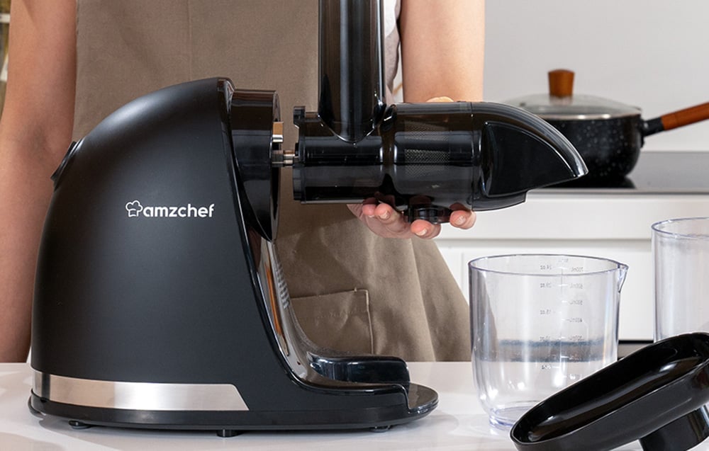 AMZCHEF 1501-BK-SM slow-running juicer (juodas) aprašymas - Prekės nuotrauka