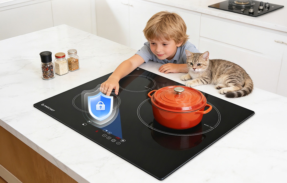 AMZCHEF CE-T-74IB3xyzf-CS 3-zone induction cooktop aprašymas - Prekės nuotrauka