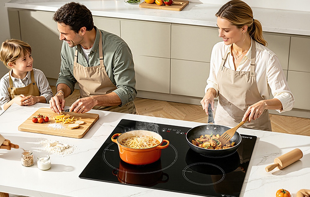 AMZCHEF CE-T-74IB3xyzf-CS 3-zone induction cooktop aprašymas - Prekės nuotrauka