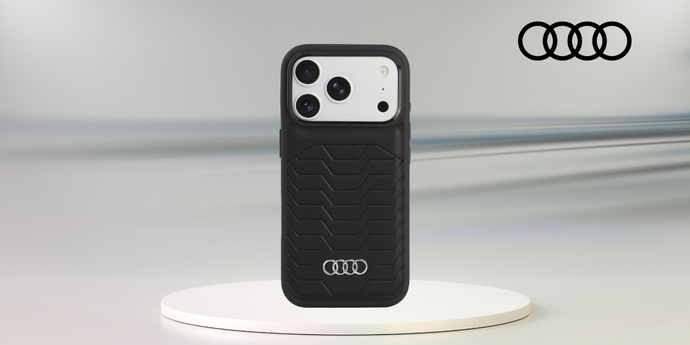 Dėklas Audi GT Synthetic Leather MagSafe Case for iPhone 18 Pro / 17 Pro - Juodas aprašymas - Prekės nuotrauka