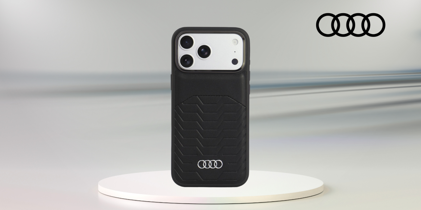 Dėklas Audi GT Synthetic Leather MagSafe Case for iPhone 18 Pro Max / 17 Pro Max - Juodas aprašymas - Prekės nuotrauka