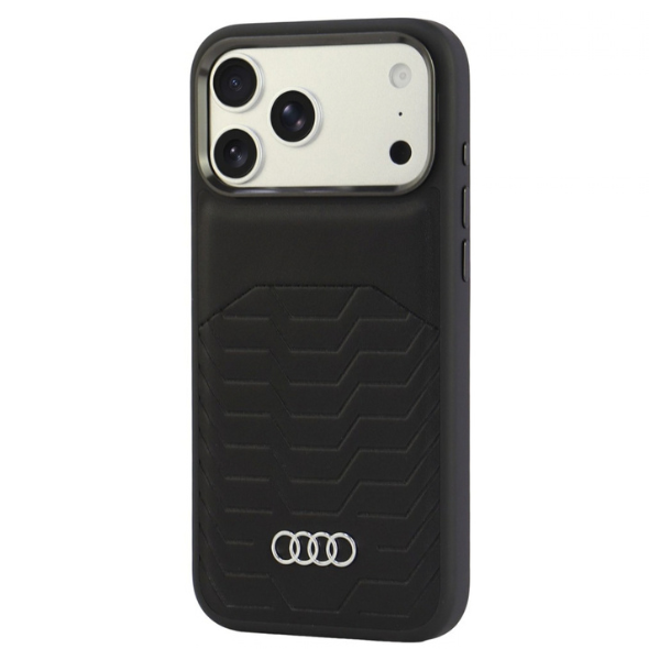 Dėklas Audi GT Synthetic Leather MagSafe Case for iPhone 18 Pro Max / 17 Pro Max - Juodas aprašymas - Prekės nuotrauka